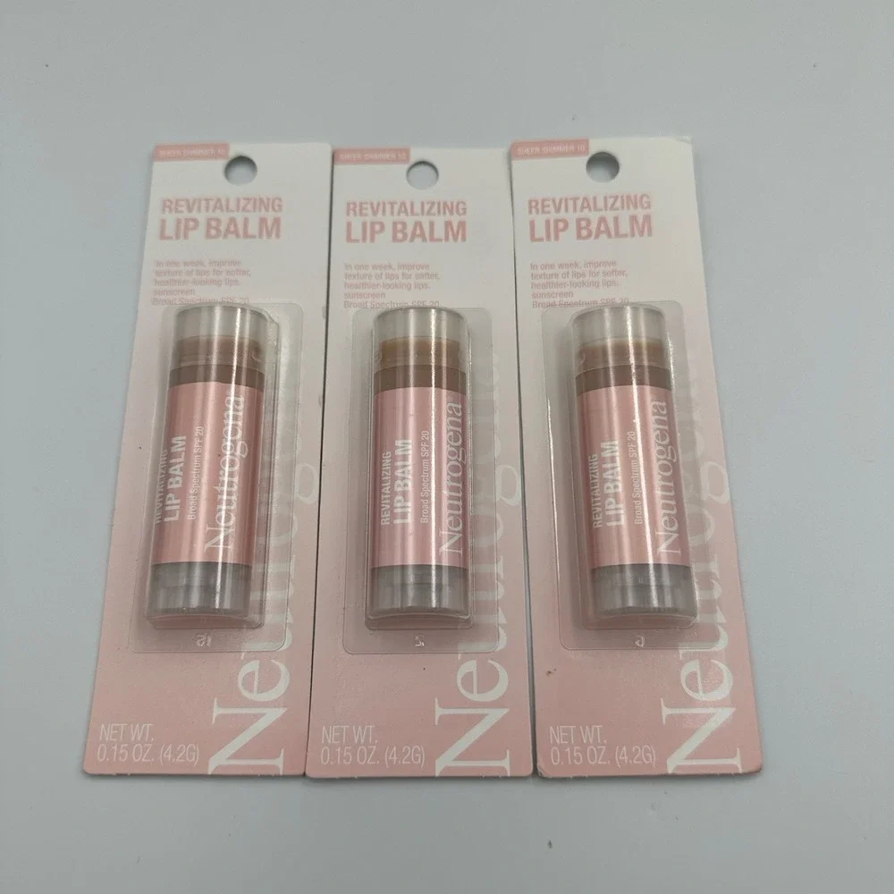 (3) Neutrogena Revitalizing Lip Balm # 10 Sheer Shimmer SPF20‎